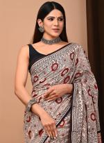 Cotton Grey Casual Wear Printed Saree